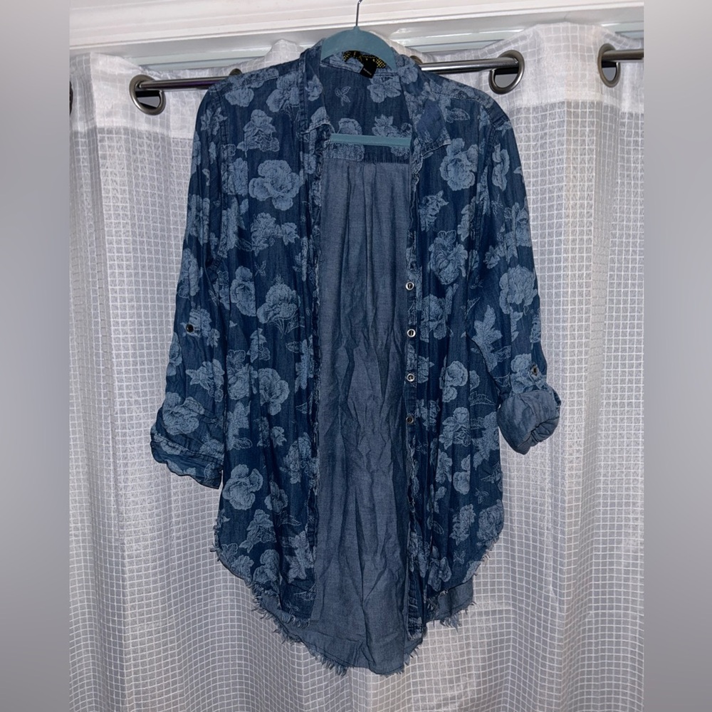 Jean material button up